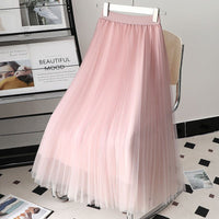 Gradient Color Gauze Skirt Mid-length Mesh High Waist