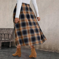 European And American Women's Clothing Flannel Plaid Skirt