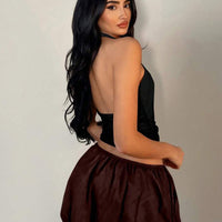 Summer Vacation Style Backless Halter Small Tank Top
