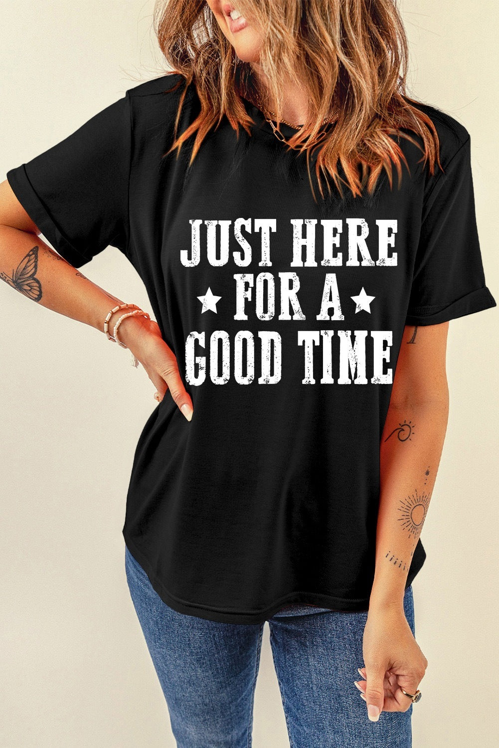 Casual Holiday Cotton Letter Print Short-sleeve T-shirt