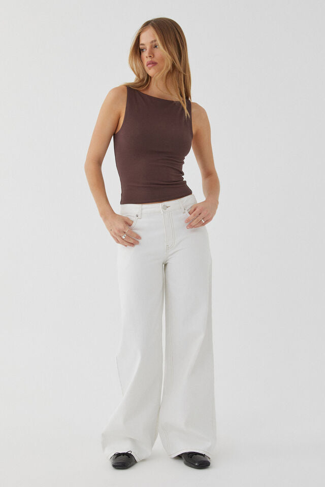 Wash straight-leg, high-waisted, wide-leg, loose and drape versatile jeans