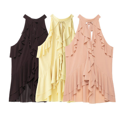 New Summer Pure Color Slimming Halter Top